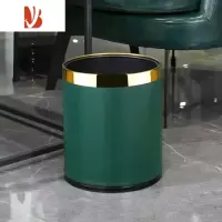 三维工匠酒店客房垃圾桶宾馆KTV卫生间纸篓办公室双层阻燃圆形无盖塑料桶