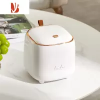 三维工匠桌面垃圾桶家用轻奢风小号迷你按压式带盖桌上客厅简约现代收纳桶