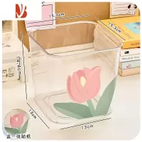 三维工匠家用客厅卧室透明桌面餐桌垃圾桶大口径收纳桶桌上床头纸篓收纳筒