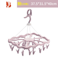 三维工匠圆形晾衣架挂衣夹内衣袜子晾晒夹塑料多夹子家用晒衣衣架收纳器