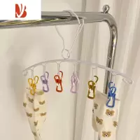 三维工匠小麦子*不锈钢家用多晾衣架晒袜子内衣多夹子宿舍防风晾袜架