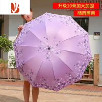 敬平晴雨两用黑胶伞十骨加大双人太阳伞防晒小清新遮阳雨伞女