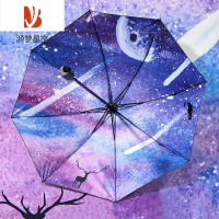 敬平新款空两用晴雨伞小清新黑胶防晒五折遮阳太阳伞