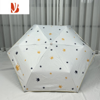 敬平白色干净的感觉!日系风小弯钩轻量彩胶防风皇冠学生手动折叠女