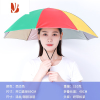 敬平带头上的伞帽头戴式遮阳防晒钓鱼伞大号采茶斗笠雨伞帽斗篷头盔伞