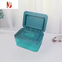 三维工匠北欧风格简约客厅桌面厕所纸巾盒创意车载抽纸收纳盒密封湿纸巾盒 加大水晶绿
