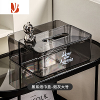 三维工匠轻奢纸巾抽纸盒北欧家用客厅茶桌面几多遥控器收纳盒简约现代 大号小熊纸巾盒-烟灰(HOME)