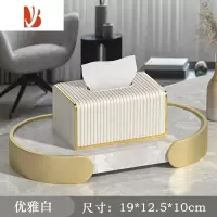 三维工匠皮革纸巾盒家用客厅轻奢简约现代客厅餐桌创意高级感抽纸盒 意式罗马纹 纸巾盒(优雅白)