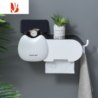 三维工匠多厕所纸巾盒防水免打孔壁挂式浴室卫生间收纳置物架创意可爱 芡食白