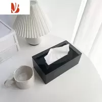 三维工匠ins风网红亚克力纸巾盒轻奢洗脸巾收纳盒下沉客厅餐巾抽纸盒定制 雾茶淡黑(纯净无印刷款) 沉盖式