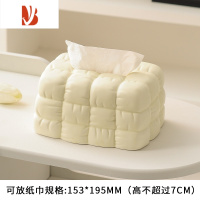 三维工匠纸巾盒家用客厅高级感轻奢创意陶瓷奶油餐巾纸抽纸盒摆件装饰 [哑光]布纹纸巾盒 日限购5件