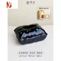 三维工匠创意陶瓷纸巾盒客厅轻奢辣妹风宝石抽纸盒家用茶几云朵餐巾盒 [宝石款]静谧黑(礼盒礼袋装)