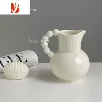 三维工匠创意奶油陶瓷纸巾盒客厅家用桌面收纳抽纸简约轻奢高级感餐桌 1092壶形花瓶[奶白色]