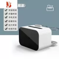 三维工匠车载扶手箱纸巾盒车内汽车用抽纸盒多水杯架创意置物架高级感 [旗舰款]杯架升级加大-象牙白