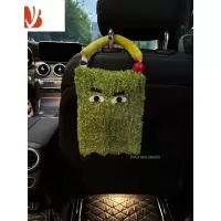 三维工匠高颜值汽车座椅挂式纸巾盒创意车载盒可爱高级车用纸巾袋 抽纸 大眼绿色