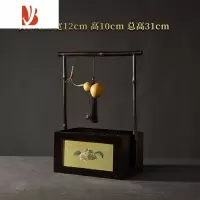 三维工匠新中式竹制纸巾盒客厅家居实木紫竹创意提抽纸盒轻奢复古茶室定制 山茶花紫竹提手纸巾盒抽底 送挂件