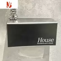 三维工匠卫生间纸巾盒壁挂式厕所抽纸盒免打孔厕纸架洗手间卷纸置物架 枪灰色卫生间纸巾盒[小熊款]