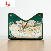 三维工匠爱奇葩中式布艺纸巾盒茶室客厅餐厅轻奢多抽纸盒收纳袋 敦煌瑞兽-瓦松绿-抽纸盒 暗扣多功能款