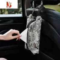 三维工匠美式手绘花鸟皮革纸巾盒纸巾袋挂式汽车抽纸盒车载纸巾套创意高级 多用皮革抽纸盒-美式手绘花鸟2
