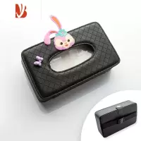 三维工匠车载纸巾盒汽车用品大全椅背抽纸盒车内用可爱装饰遮阳挡挂式创意 星戴兔纸巾盒[绑带款]