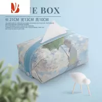 三维工匠莫奈轻奢油画皮质抽纸盒抽纸袋客厅茶几办公室创意纸巾盒轻奢风高 皮革抽纸盒-莫奈轻奢油画3