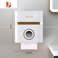 三维工匠卫生间纸巾盒免打孔防水挂壁式卷纸手纸盒厕所抽纸盒洗脸巾置物架 [珍珠白]-卷纸/抽纸/洗脸巾通用