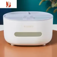 三维工匠手机支架纸巾盒白色宿舍桌面创意可爱轻奢多遥控器纸抽收纳盒 多功能白色裸 纸巾收纳盒