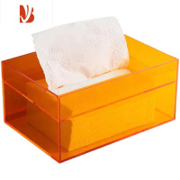 三维工匠炫彩创意轻奢亚克力纸巾盒家用客厅茶几办公桌高级感餐巾抽纸盒 黄色纸巾盒