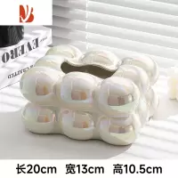 三维工匠纸巾盒客厅轻奢套装摆件艺术设计感餐桌茶几装饰抽纸盒棉花糖 棉花纸巾盒五彩