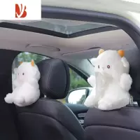三维工匠车载纸巾盒创意可爱抽纸盒扶手箱上纸巾袋汽车内毛绒挂式装饰品# 绵绵羊纸巾盒2个(一对)