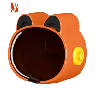 三维工匠纸巾盒挂壁式收纳盒家用多抽纸盒简约现代悬挂卷纸盒创意可爱 (橙黄色)