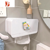 三维工匠免打孔卫生间纸巾盒多洗脸巾置物架壁挂厕所卫生纸抽纸盒 方形款-泡泡浴