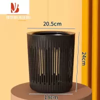 三维工匠家用垃圾桶带压圈大号纸篓客厅厨房卧室床头简约镂空大容量垃圾桶