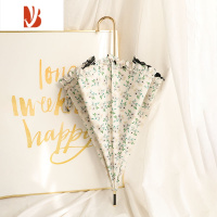 敬平复古小清新女长柄伞手动超轻黑胶晴雨两用防晒风太阳伞