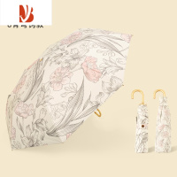 敬平弯钩太阳伞女超防晒upf50晴雨两用原创高级手动遮阳伞