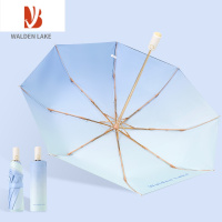 敬平双层渐变太阳伞防晒ins学生黑胶遮阳伞晴雨两用女