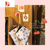 敬平日系单樱桃花雏菊夏季黑胶防晒长柄伞UPF50+晴雨两用雨伞