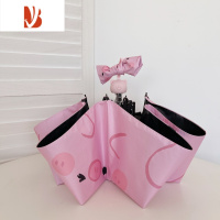 敬平卡通粉粉猪全雨伞女晴雨两用防晒遮阳伞黑胶高颜值太阳伞