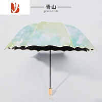 敬平雨伞女晴雨两用太阳伞黑胶防晒油画伞公主风夏季遮阳折叠