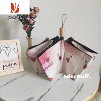 敬平纯欲风ins原创法式复古雨伞晴雨两用女玫瑰三折防晒太阳伞