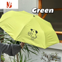 敬平韩风ins原创小狗绿色夏日高颜值遮阳伞风黑胶防晒便携晴雨两用