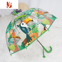 敬平2-5岁幼儿园宝宝伞儿童伞透明伞森林卡通安全轻便小孩长柄伞雨伞