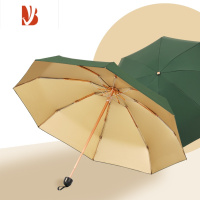 敬平太阳伞防晒女全折叠纯色双层黑胶遮阳伞晴雨两用雨伞