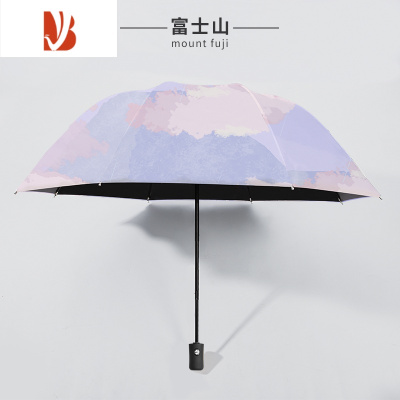 敬平黑胶遮阳伞女折叠晴雨两用雨伞女小巧便携防晒太阳伞