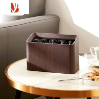 三维工匠复古仿木纹桌面垃圾桶家用客厅桌上茶室卧室办公室新中式迷你纸篓