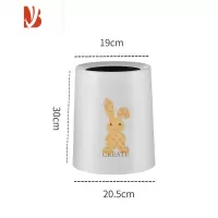 三维工匠家用可爱卡通ins风垃圾桶简约厨房客厅厕所卫生间大号创意纸篓筒