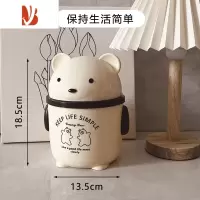 三维工匠桌面垃圾桶迷你创意带盖家用办公室小号废纸篓翻盖式轻奢收纳筒