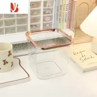 三维工匠桌面小型垃圾桶可爱轻奢办公室学生宿舍书桌收纳桶车载透明垃圾筒