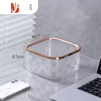 三维工匠家用迷你小号杂物收纳桶轻奢车载茶几办公桌高颜值纸篓