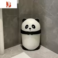 三维工匠熊猫垃圾桶家用厨房卫生间厕所客厅带盖卧室翻盖卡通可爱纸篓大号